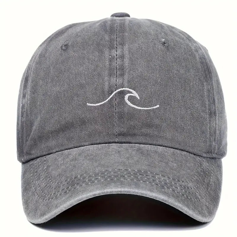 simple wave grey Cap
