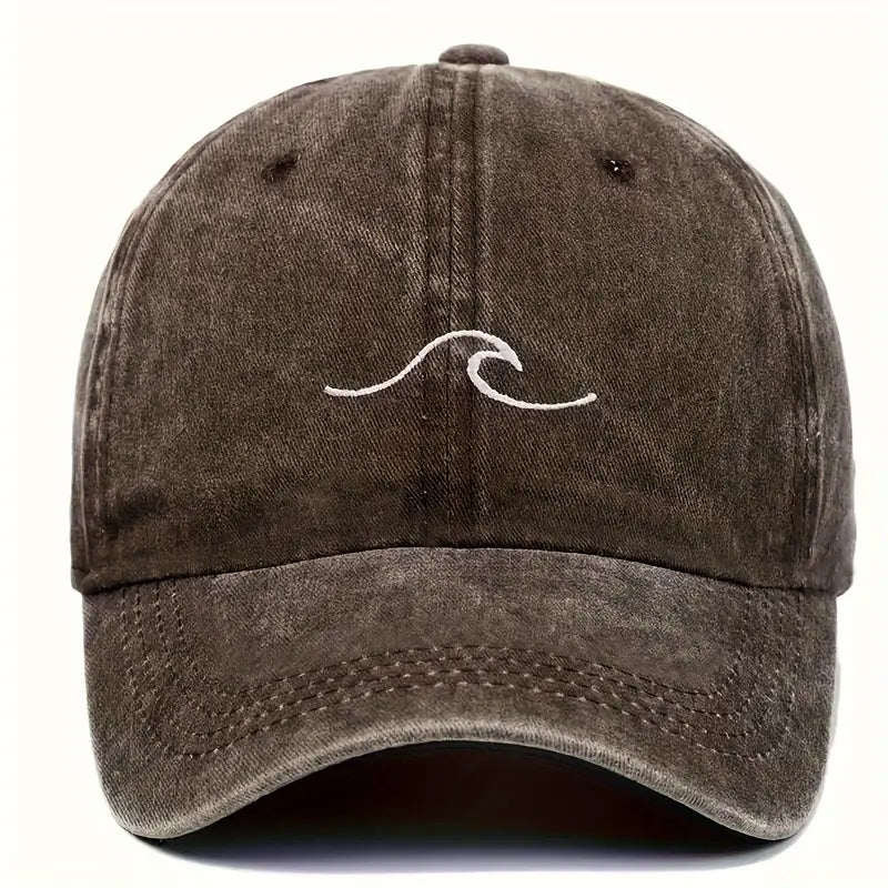 Simple wave brown Cap